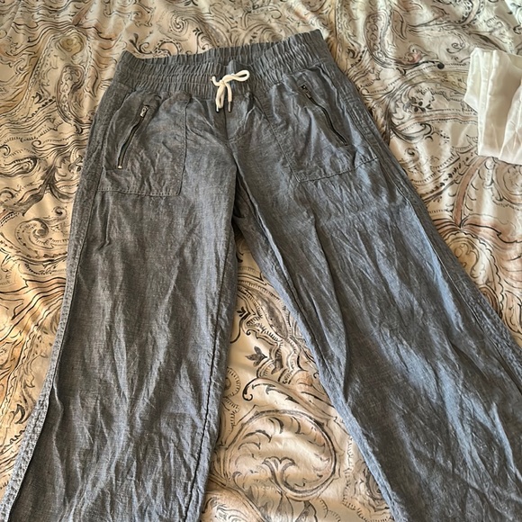Athleta Chambray Linen Wide Leg Pants - Picture 1 of 4